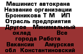 Машинист автокрана › Название организации ­ Бронникова Т.М., ИП › Отрасль предприятия ­ Другое › Минимальный оклад ­ 40 000 - Все города Работа » Вакансии   . Амурская обл.,Константиновский р-н